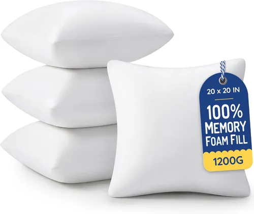 Vista 23 de AM AEROMAX 12x32 Memory Foam Throw Pillow Insert, Rectangular Lumbar, White Long accent shape decorates bed/sofa/couch full pillow-cover look