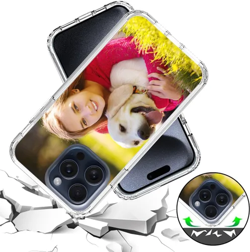 Vista 6 de Funda resistente personalizada para Apple iPhone 15, 14, 13, 12, 11 Pro Max Plus Mini XR X XS 8 7 SE [protector de pantalla de vidrio templado]