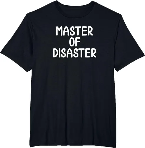 Vista 34 de Camiseta divertida con texto en inglés "Master Of Disaster