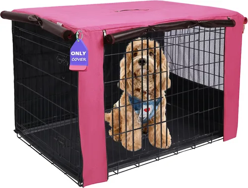 Vista 14 de HiCaptain Funda para Jaula de Perro 24.0" L x 18.0" A x 20.0" Al con Malla Transpirable, Funda para Perrera Duradera Heavy Duty, Paneles con Doble