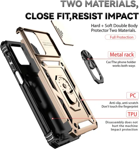 Vista 5 de Funda para Moto G 5G 2023, [No para la versión 2022] con protectores de pantalla y cubierta de cámara, [Grado militar] cubierta probada contra