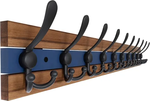 Vista 38 de SKOLOO Perchero de pared montado en la pared de estilo rústico: Perchero de pared de pino de madera auténtica de 40,6 cm de orificio a orificio