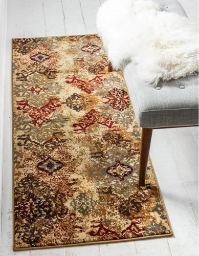 Vista 10 de Unique Loom Barista Collection - Alfombra de área - Congencis (2' 2" x 3' 1" Rectángulo, Beige/Azul)