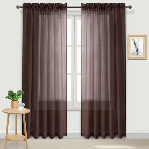 Vista 99 de DWCN Cortinas Transparentes Aqua de Voile Semitransparente con Bolsillo para Barra para Dormitorio y Sala de Estar, 36 x 36 pulgadas de Largo, Juego
