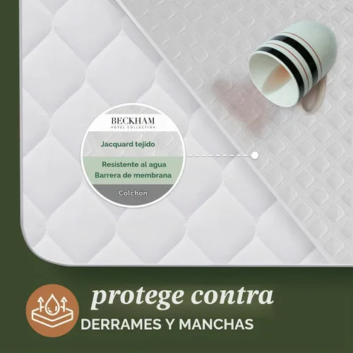 Vista 2 de Beckham Hotel Collection Protector de Colchón — Mezcla de Viscosa de Grado Hotel, Protección Impermeable Silenciosa Que Preserva la Sensación
