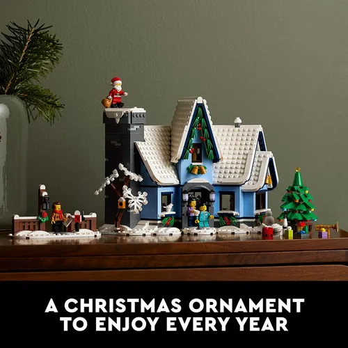 Vista 6 de LEGO Icons Santa's Visit 10293 - Juego de construcción de casa de Navidad para adultos y familias, decoración festiva del hogar con árbol