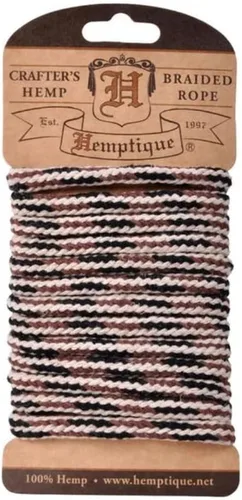 Vista 16 de Hemptique Tarjeta de cuerda de cáñamo, hecha con amor, colgador de plantas, álbum de recortes, jardinería, macramé, decoración del hogar