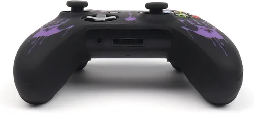 Vista 7 de RALAN Laser Purple Handprint Design Controller Skin with 4 Thumb Grips for Xbox One, Anti-Slip Silicone Controller Cover Protector Case Compatible