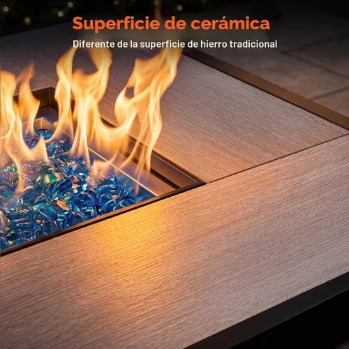 Vista 4 de 42 inch Propane Fire Pit Patio Outdoor Fire Pit Table Large Rectangular