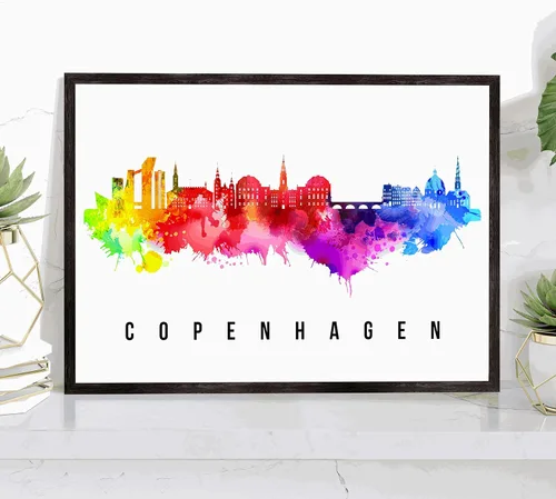 Vista 21 de Póster de Amsterdam Skyline Netherlands, pintura de paisaje urbano e impresión de monumentos, decoración para el hogar, oficina, 12 x 18 pulgadas