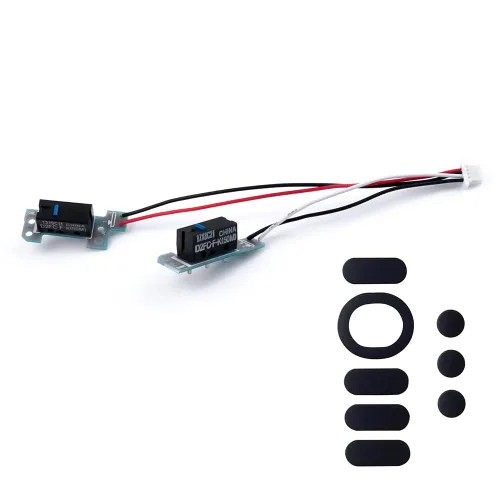 Vista 7 de HUYUN Botón del interruptor del ratón Micro interruptor de reemplazo de placa circular para ratón Logit G304 G305 Gaming (con interruptor D2FC-7-H)