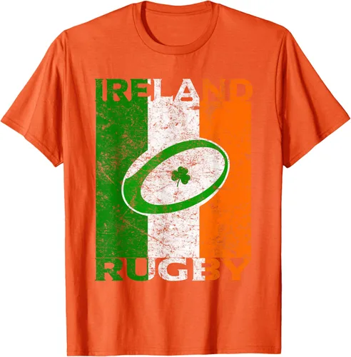 Vista 65 de Camiseta de rugby irlandés con la bandera de Irlanda, regalo vintage Negro