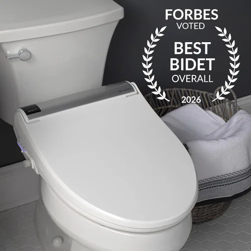Vista 2 de Bio Bidet BB2000 Bliss - Asiento de inodoro eléctrico con bidé, agua caliente con secador de aire, asiento calefactado con sensor y tapa de cierre