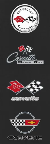 Vista 4 de JH DESIGN GROUP Camiseta de manga larga con cuello redondo y emblema Chevy Corvette C8 para hombre