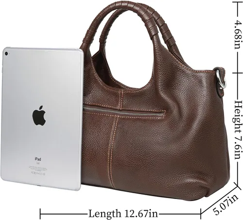 Vista 5 de Iswee Bolsos de hombro de cuero genuino, bolsos y bolsos para mujer, bolso de mano de diseñador cruzado de tamaño mediano
