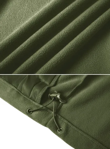 Vista 7 de CRYSULLY Chaqueta táctica de forro polar de invierno para hombre, con cierre completo, abrigos militares gruesos