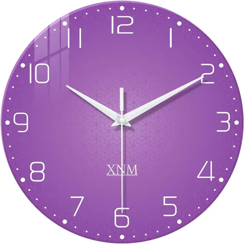 Vista 16 de XNM Relojes de pared de cristal negro con pilas de 12 pulgadas
