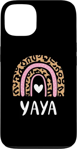 Vista 7 de Yaya Leopard Print Rainbow Cute Mothers Day Funny Yaya Case for iPhone 16
