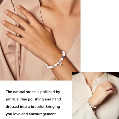 Vista 2 de Vanleonet Pulsera curativa para mujer, pulsera curativa de piedra natural, regalos para mujeres, regalos para mujeres y adolescentes, Piedra
