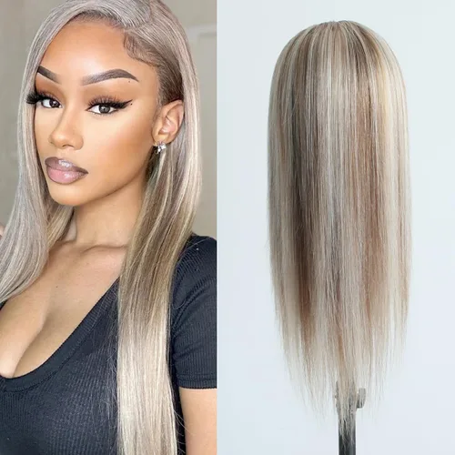 Vista 6 de Pelucas de encaje frontal Bob, pre-arrancadas, lisas, sin pegamento, 130% de densidad, cortas, cabello humano virgen brasileño con cabello de bebé