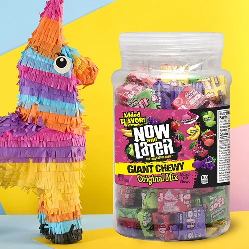 Vista 5 de Now & Later - Caramelos masticables mixtos de frutas variadas, tarro de 38 onzas