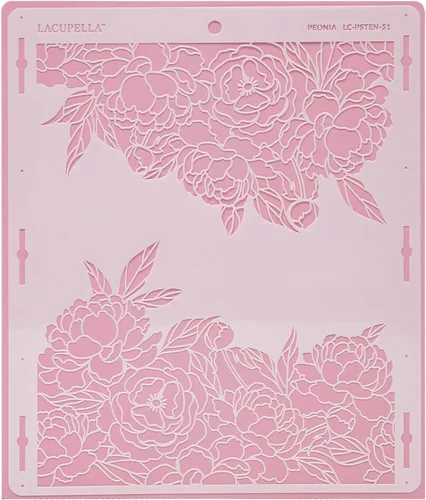 Vista 22 de Lacupella Plantilla de decoración de pasteles grandes (Amara) patrón de venas de hojas