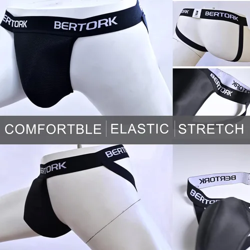 Vista 4 de Bertork Jock Straps - Soporte deportivo masculino para hombres con correas de béisbol, copa de fútbol, copa deportiva para hombres