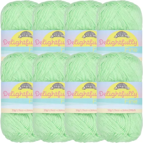 Vista 43 de JubileeYarn - Ovillo de hilo deliciosamente fino, 1.76 oz/madeja de rayón de bambú, color rosa polvo, 4 madejas