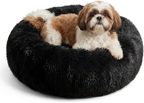 Vista 27 de Cama para perros pequeños, cama calmante para perros pequeños, antiansiedad, cama para cachorros, lavable a máquina, esponjosa, de lujo Verde militar