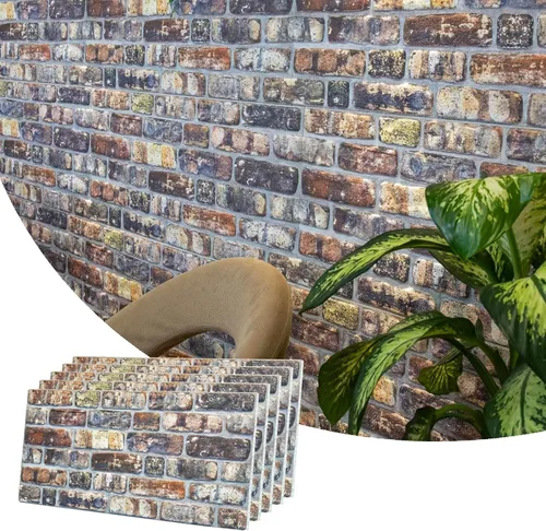 Vista 53 de Dundee Deco Paneles de pared 3D de ladrillo sintético, revestimiento, paneles de pared con aspecto de piedra gris, revestimiento de espuma