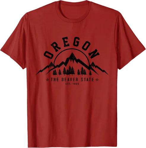 Vista 41 de Oregon The Beaver State Est. 1859 Vintage Mountains - Camiseta de regalo, gris, S