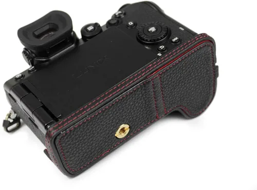 Vista 7 de Rieibi Panasonic S5 - Funda de piel auténtica para cámara compatible con Panasonic Lumix DC-S5, DC-S5II, DC-S5IIX, color negro