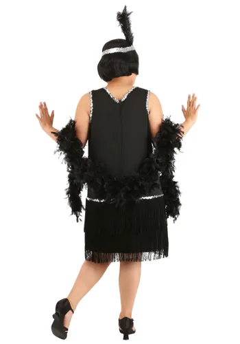 Vista 2 de Disfraz de Flapper Onyx para Mujer Talla Plus Multicolor