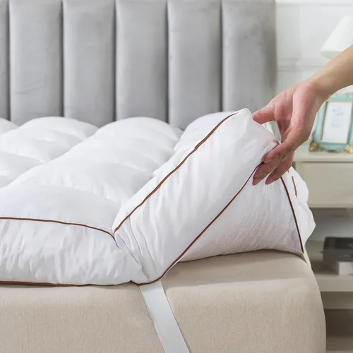 Vista 9 de WhatsBedding Cubrecolchón de espuma viscoelástica de 4 pulgadas, tamaño Queen, relleno de espuma viscoelástica triturada y esponjosa, cubrecolchón
