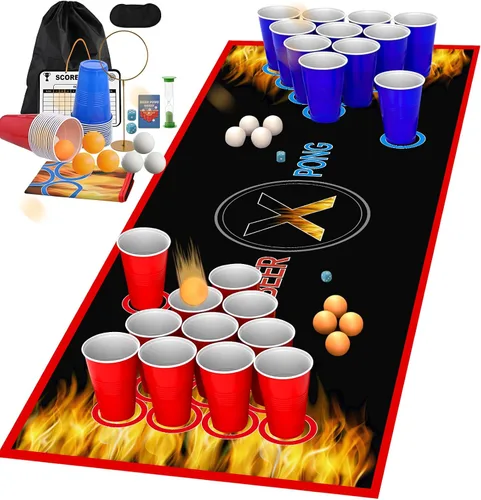 Vista 7 de GOLDGE Tapete de mesa de Beer Pong de 63 x 23.6 pulgadas (primera edición)