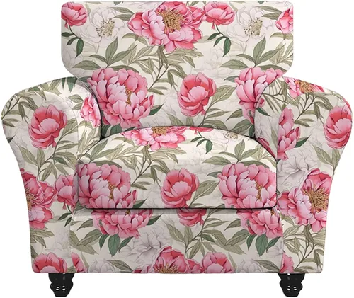 Vista 9 de Eco-Ancheng Fundas para silla, funda de sofá con funda de cojín de asiento separada con parte inferior elástica, 1 funda de asiento con brazos