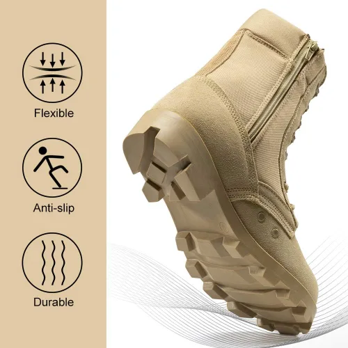 Vista 4 de KaiFeng Botas militares tácticas militares del ejército para hombre, botas ligeras