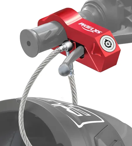 Vista 9 de Combo de bloqueo de motocicleta - Casco y agarre antirrobo para todas las motocicletas, bicicletas, cuatrimotos, scooters con diámetros de manillar