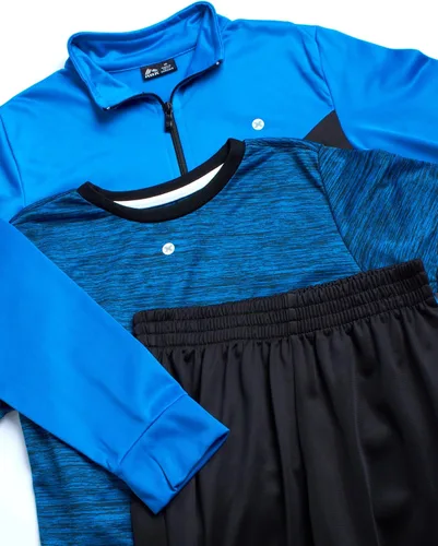 Vista 2 de RBX Conjunto deportivo para niños, sudadera de tricot de 3 piezas, pantalones deportivos y camiseta (8-12)