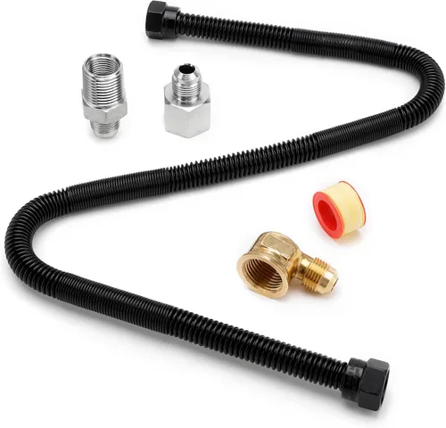 Vista 8 de Stanbroil Kit Conector de Línea de Gas Flexible sin Silbato de 3/8" X 12" para Hoguera de Gas Natural o LP y Chimenea para fogata y chimenea NG