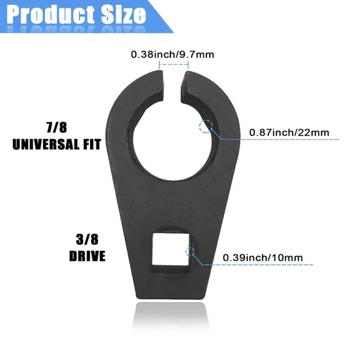 Vista 2 de Llave de vaso para sensor de oxígeno descentrada, impulsor de 3/8 pulgadas, 7/8 pulgadas (22mm), compuerta de alambre accede al sensor desde