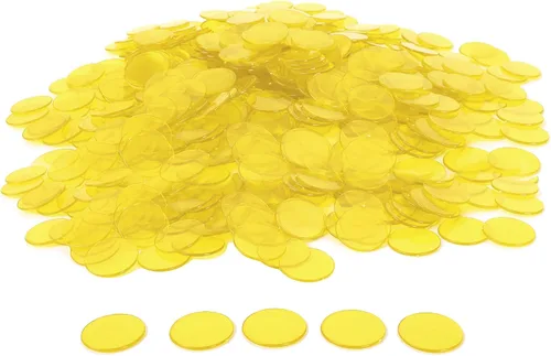 Vista 9 de GSE Games & Sports Expert Blue Bingo Chips, 1,000 piezas de 3/4 pulgadas de alto contraste transparente para juegos de bingo, fiestas
