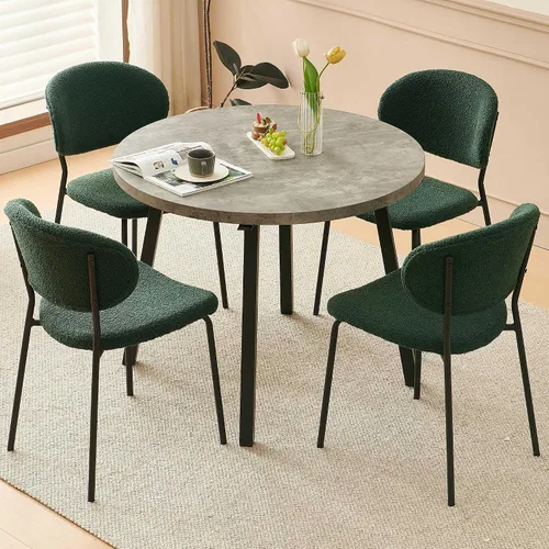 Vista 16 de Homedot Juego de 2 sillas de comedor tapizadas negras, modernas sillas de cocina de mediados de siglo tapizadas con cojín acolchado para comedor
