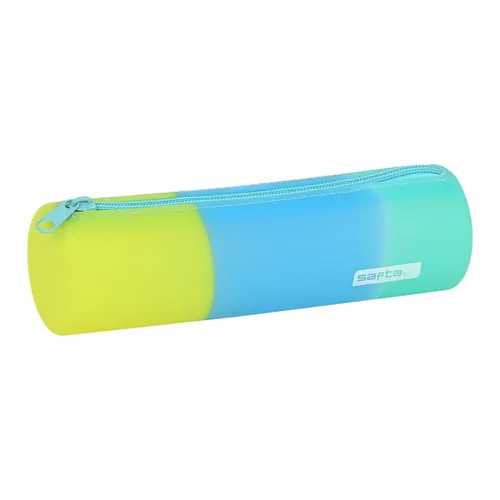 Vista 2 de Estuche Escolar Cilíndrico Safta Azul Verde Amarillo (20 x 5 x 5 cm)