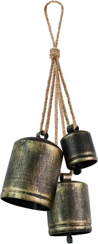 Vista 8 de Campanas decorativas para colgar, estilo moderno, campanas decorativas de Navidad negras elegantes y adornos, juego de 3