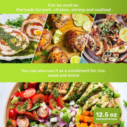 Vista 5 de Gaucho Ranch Salsa de carne caribeña Adobo gourmet de Chimichurri con perejil, ajo, cilantro y menta Vegana, sin gluten, keto, sin conservantes