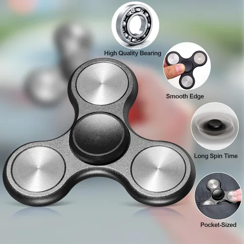 Vista 3 de Fidget Spinner para adultos, ultra duradero, metal silencioso, juguetes sensoriales con rodamientos de acero inoxidable, TDAH, autismo, ansiedad