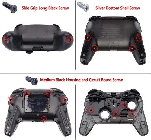 Vista 4 de eXtremeRate Purple Faceplate and Backplate for Nintendo Switch Pro Controller, Soft Touch DIY Replacement Shell Housing Case for Nintendo Switch Pro