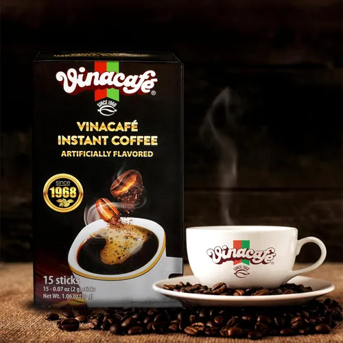 Vista 5 de Vinacafe Black Instant Coffee 30 barras (0.07 onzas por palo) Mezcla de café instantáneo vietnamita, café negro helado, café Den Da, paquetes