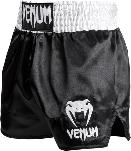 Vista 2 de Venum Pantalones cortos clásicos de Muay Thai, negroblancoblanco, XL
